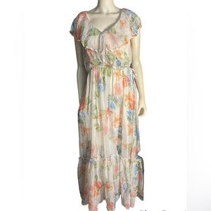 Love Colette by Flying Tomato  Women's  Floral Ruffle Maxi Dress Size La…